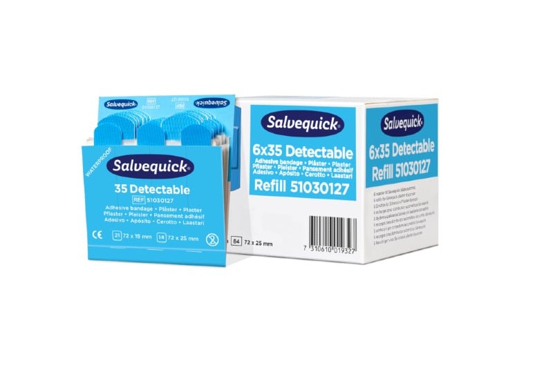 Salvequick detecteerbare pleisters blauw 6735 navulling