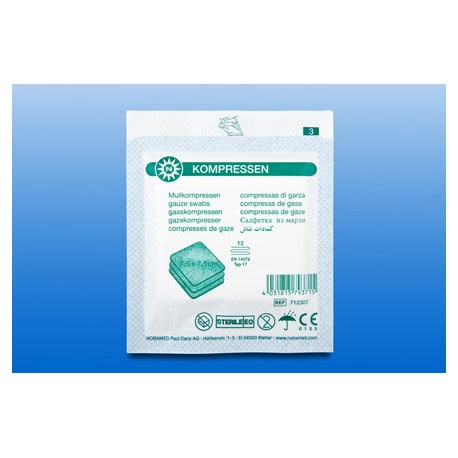 Gaaskompressen Steriel 12-laags 7,5x7,5cm (set 3st.) - Afbeelding 3