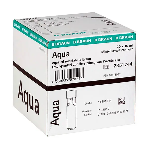 Water voor injectie 10ml, Miniplasco doosje 20 ampullen