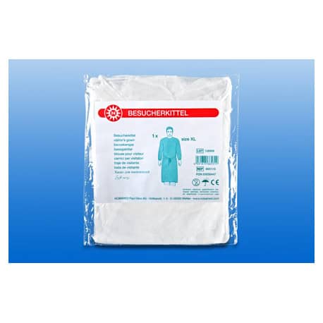 Bezoekersjassen disposable kleur wit Per 10 - Afbeelding 2