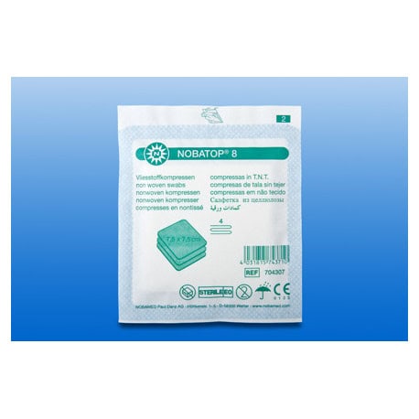 NOBATOP 8 Ds 50 x set (3) wondcompres NW steriel 7,5x7,5cm - Afbeelding 2