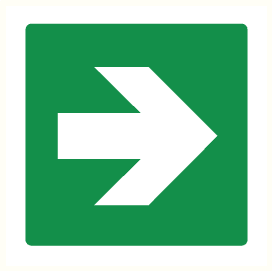 Pictogram Te volgen richting 150x150mm